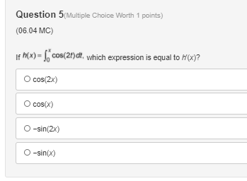 Solved Question 1 Multiple Choice Worth 1 points) (06.04 MC) | Chegg.com