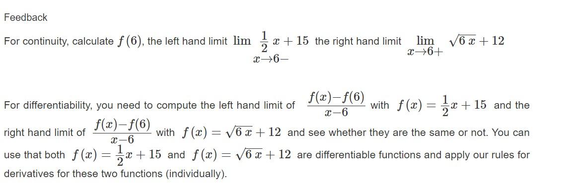 Solved PLEASE EXPLAIN HOW THE FUNCTION IS DIFFERENTIABLE | Chegg.com