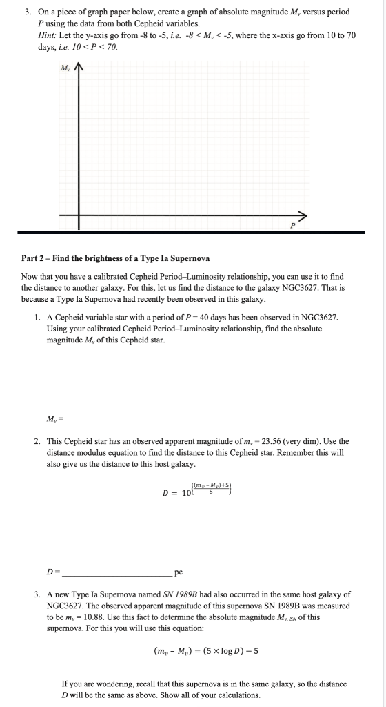 Solved Part 1 Calibrate The Cepheid Distance Scale Firs Chegg Com