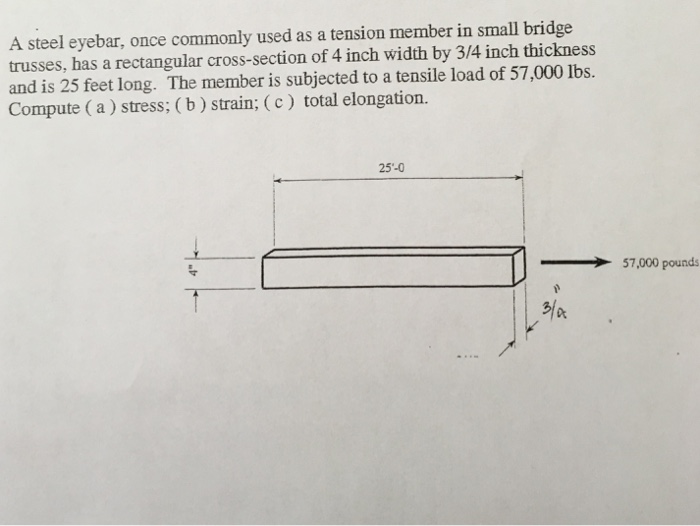 Solved A steel eyebar, once commonly used as a tension | Chegg.com