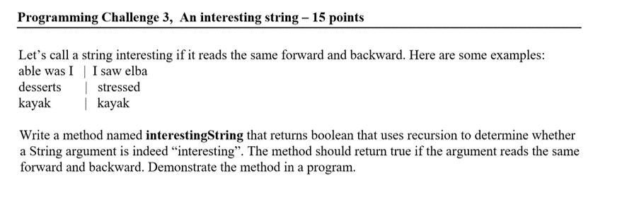 Solved Programming Challenge 3, An interesting string – 15 | Chegg.com