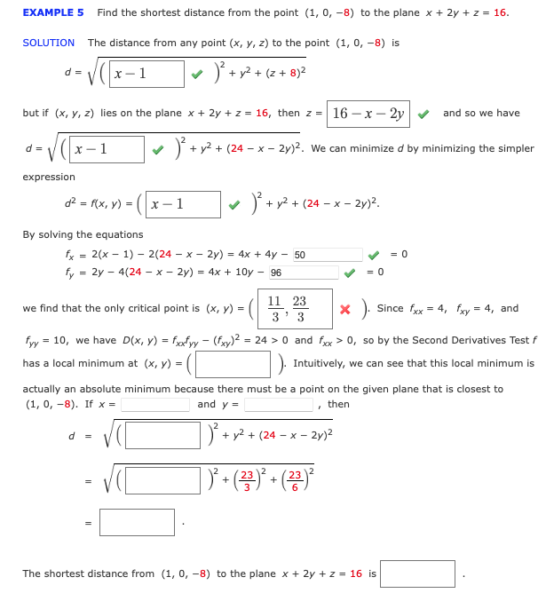 Solved EXAMPLE 5 Find the shortest distance from the point | Chegg.com