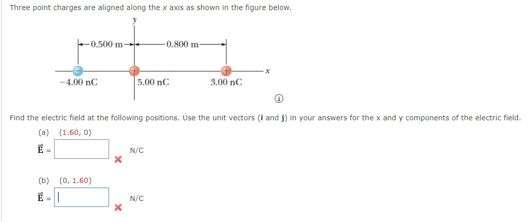 Solved Three point charges are aligned along the x ﻿axis as | Chegg.com