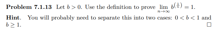 Solved Problem 7.1.13 Let B>0. Use The Definition To Prove | Chegg.com