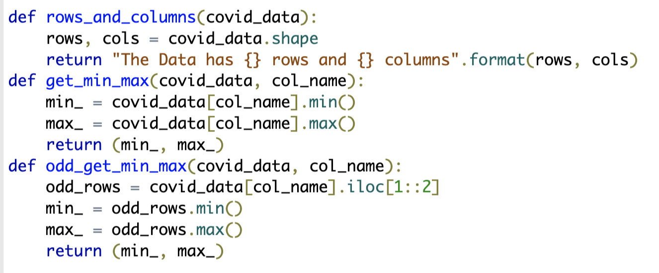 Solved - Write a function named rows_and_columns that takes | Chegg.com