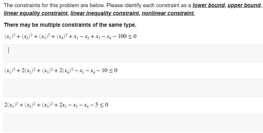 Solved The constraints for this problem are below. Please | Chegg.com