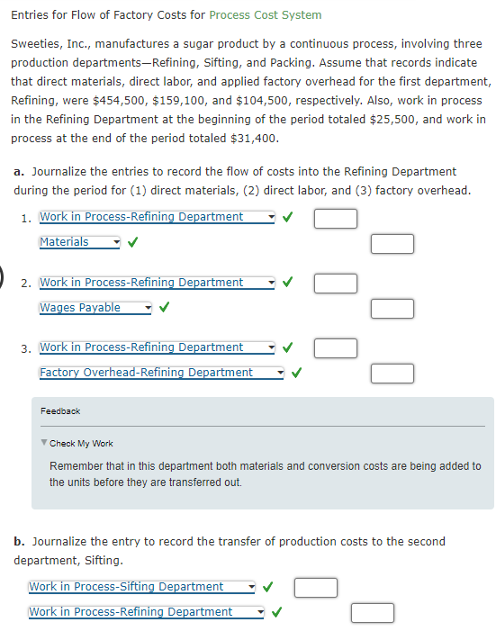Solved Entries for Flow of Factory Costs for Process Cost | Chegg.com