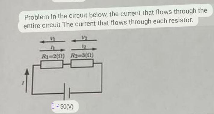 Solved Problem In the circuit below, the current that flows | Chegg.com