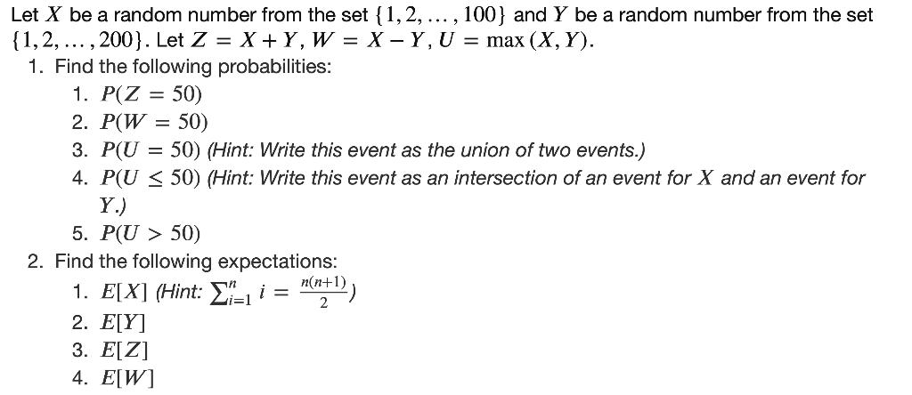 Solved Let X be a random number from the set {1, 2, ... , | Chegg.com