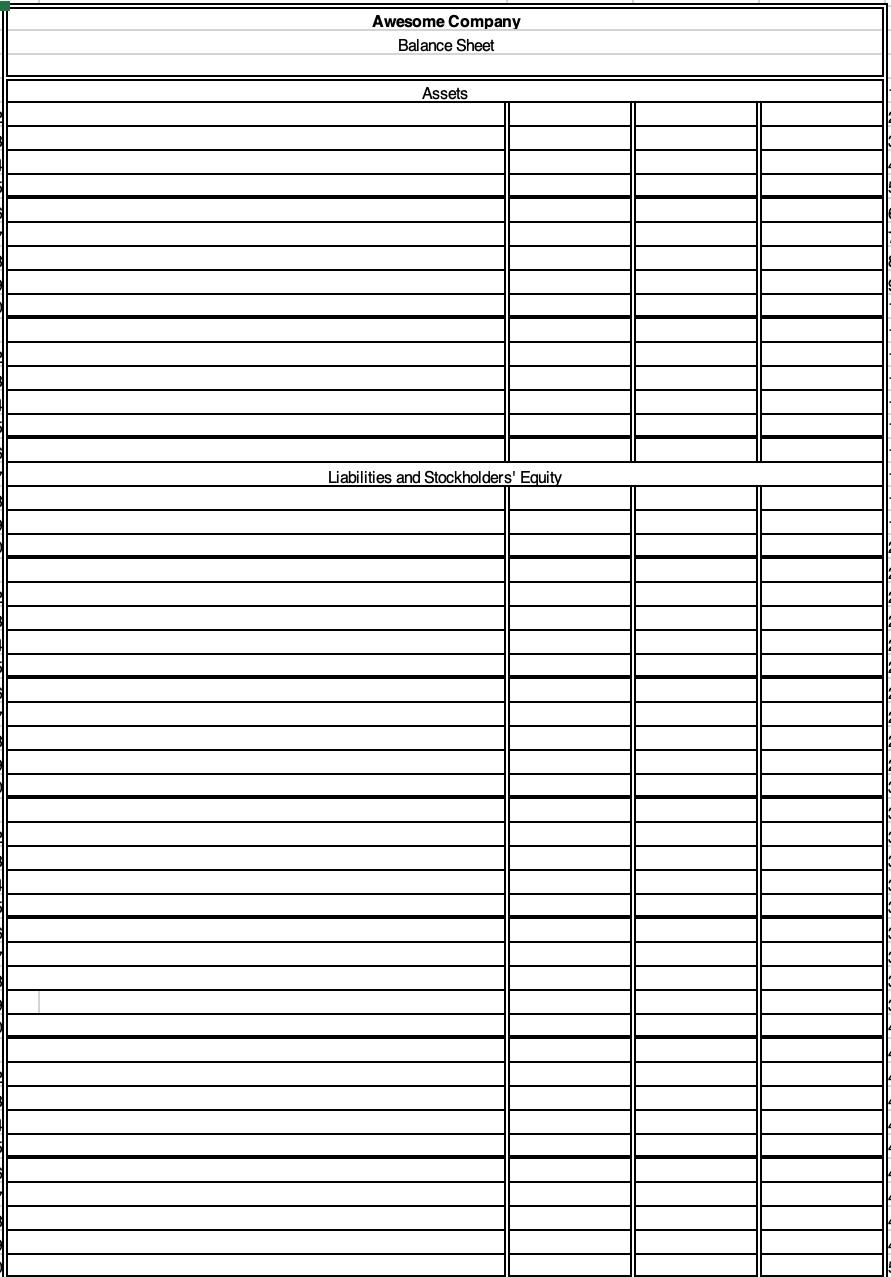 Printable Sheet Debits And Credits