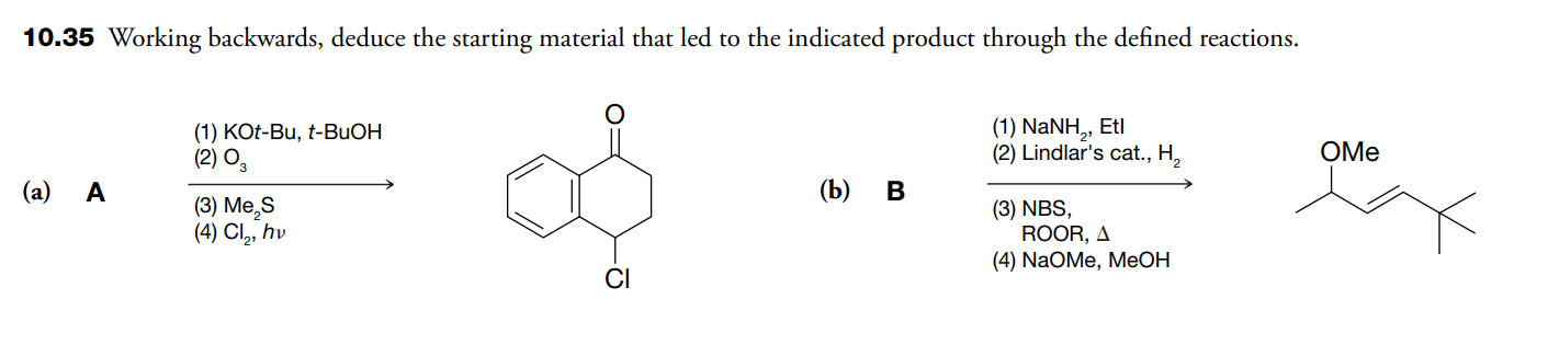 Solved 10.35 Working backwards, deduce the starting material | Chegg.com