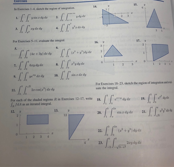 Solved Exercises 14 15. In Exercises 1-4, sketch the region | Chegg.com