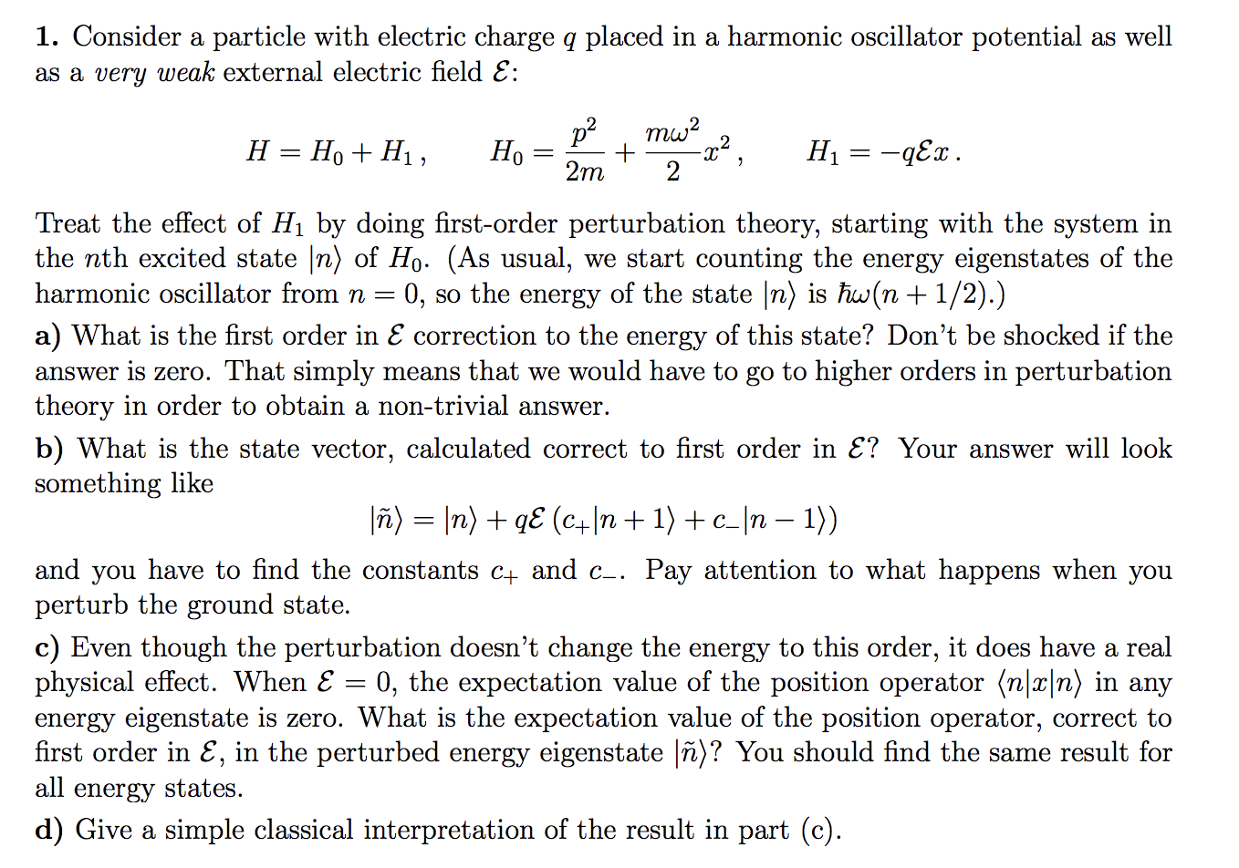 Solved 1. Consider a particle with electric charge q placed | Chegg.com