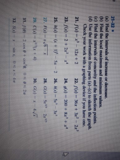 Solved 21-32 (a) Find the intervals of increase or decrease. | Chegg.com