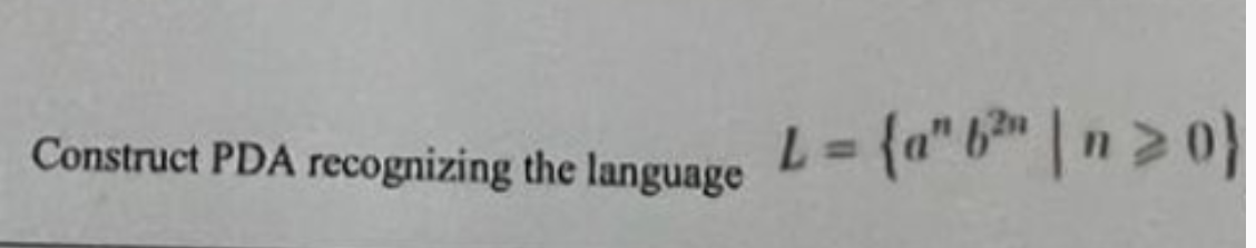 Solved Construct PDA Recognizing The Language | Chegg.com