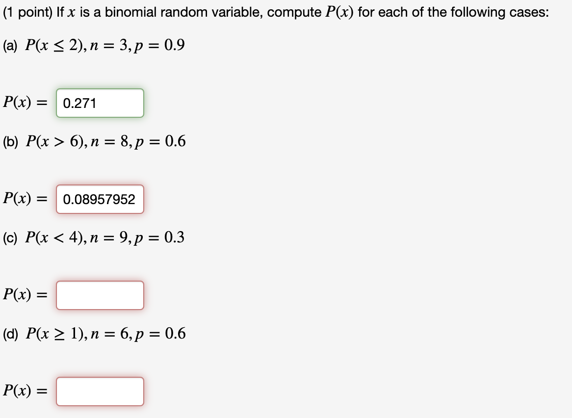 Solved 1 Point If X Is A Binomial Random Variable Comp Chegg Com