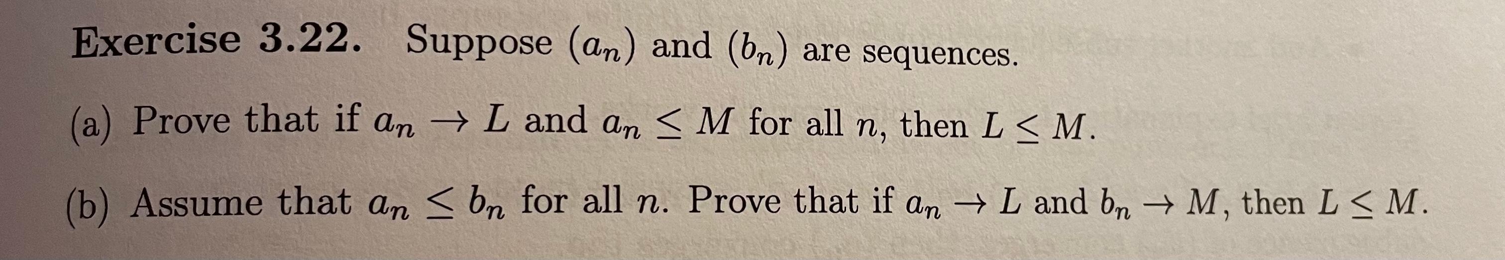 Solved Exercise 3.22. Suppose (an) And (bn) Are Sequences. . | Chegg.com