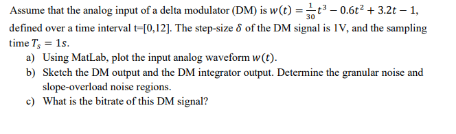 Solved Assume that the analog input of a delta modulator | Chegg.com
