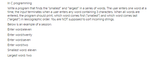 Solved In C programming Write a program that finds the | Chegg.com