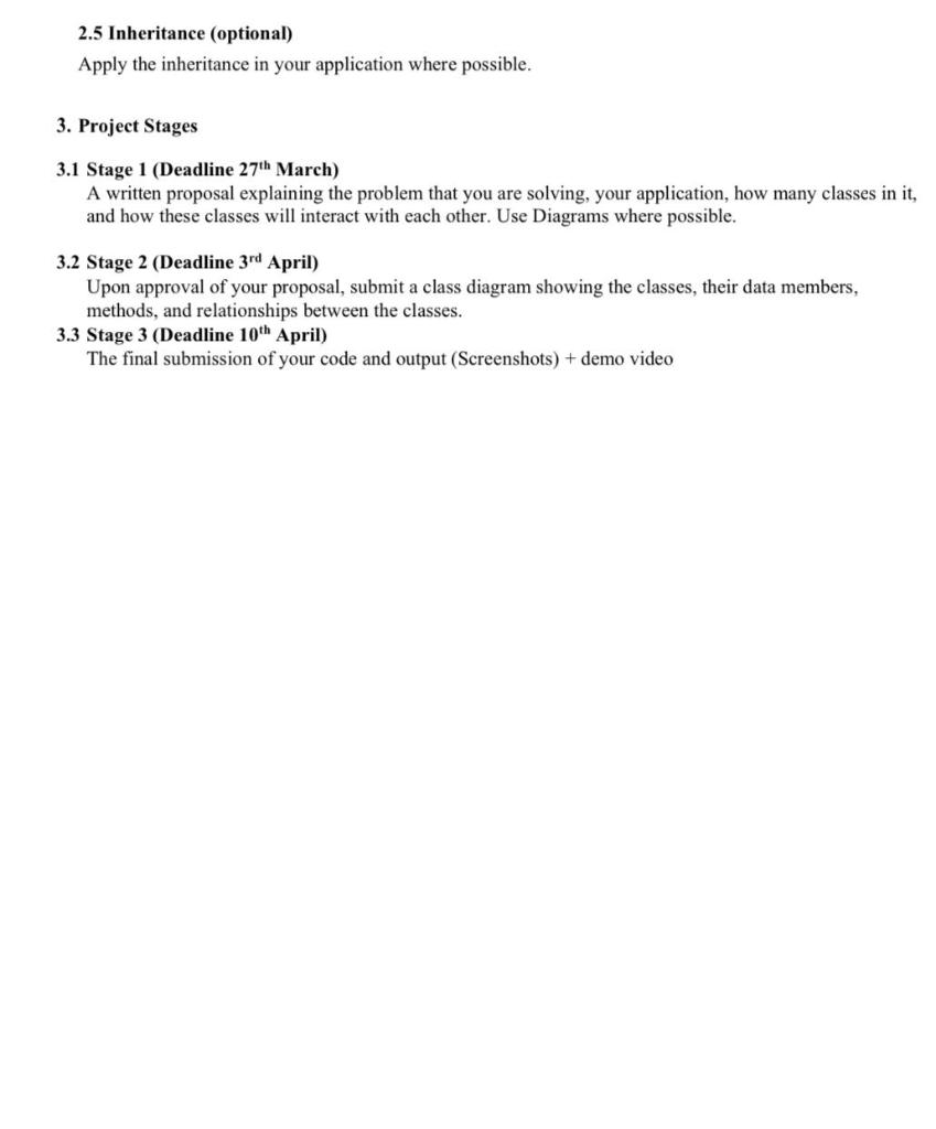 Solved CCCS-121 Object Oriented Programming 1 Course Project | Chegg.com
