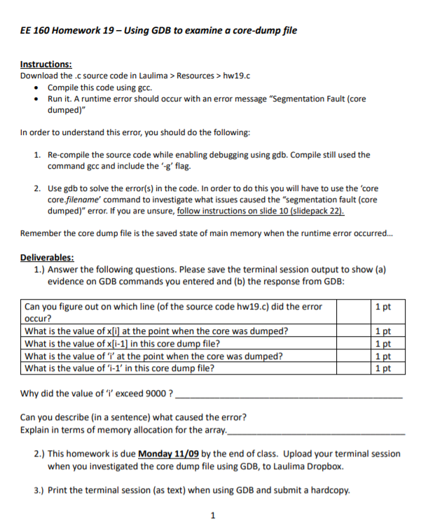 HOW DO I ANALYZE A PROGRAM S CORE DUMP FILE WITH GDB WHEN IT HAS visual data 5