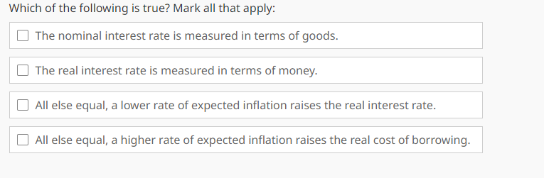 Solved Which of the following is true? Mark all that apply: | Chegg.com