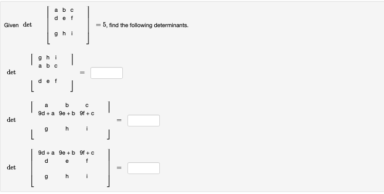 Solved A B C De F Given Det 5, Find The Following | Chegg.com