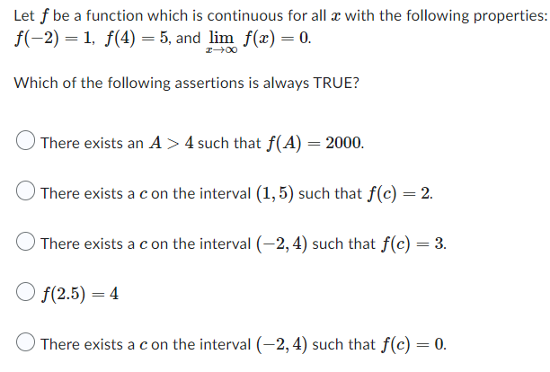 Solved Let F Be A Function Which Is Continuous For All X | Chegg.com