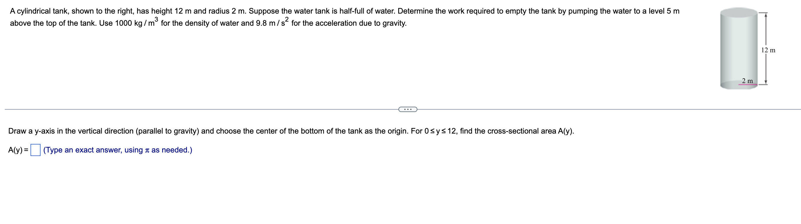 Solved 9.8 m/s2 for the acceleration due to gravity. A(y)= | Chegg.com