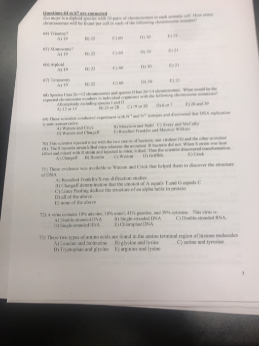 Solved Practice genetics exam | Chegg.com