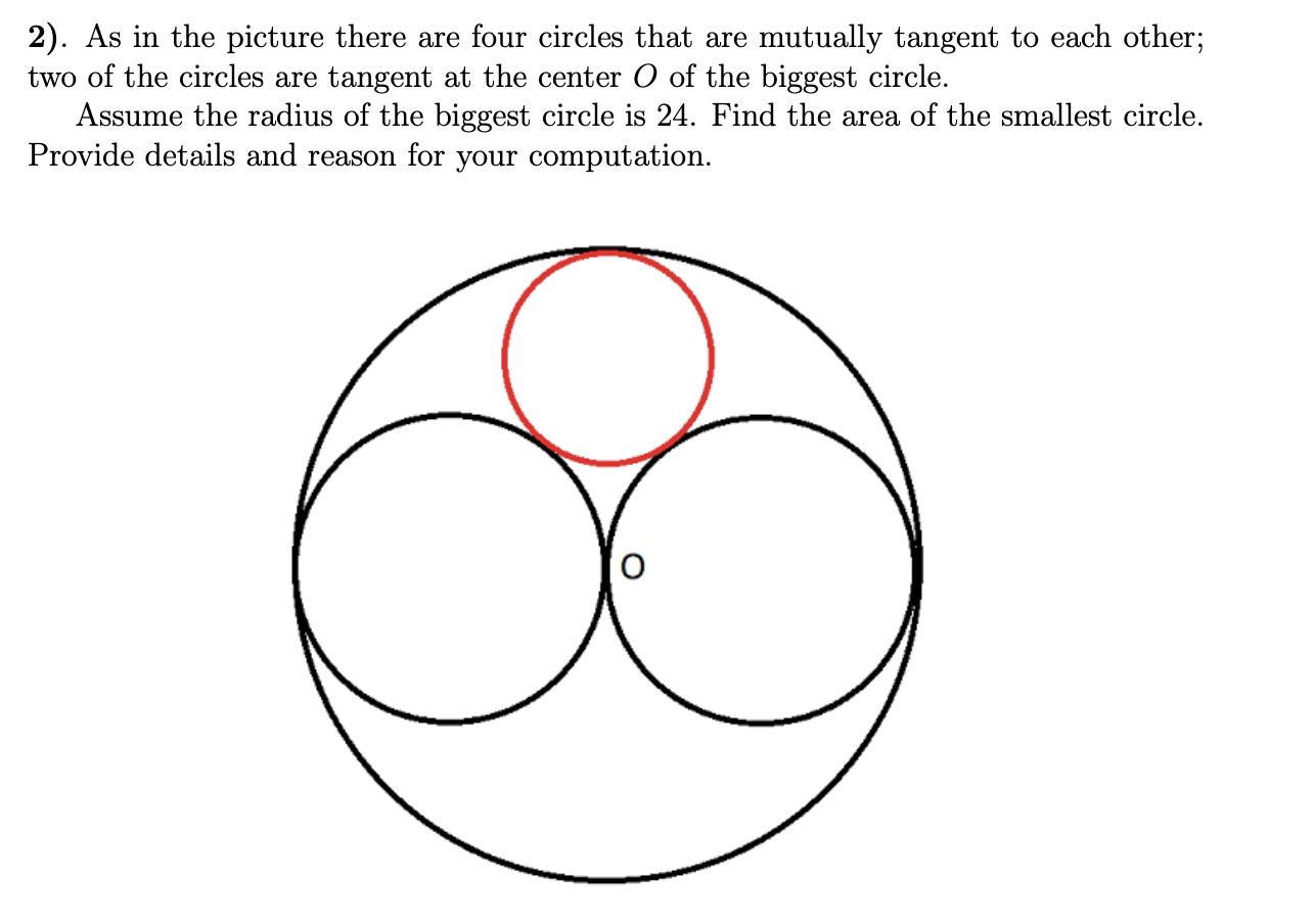 Solved 2). As in the picture there are four circles that are | Chegg.com
