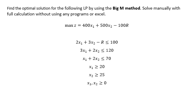 Solved Find The Optimal Solution For The Following LP By | Chegg.com