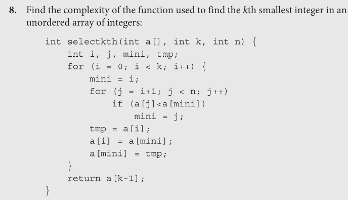 Solved Find the complexity of the function used to find the | Chegg.com