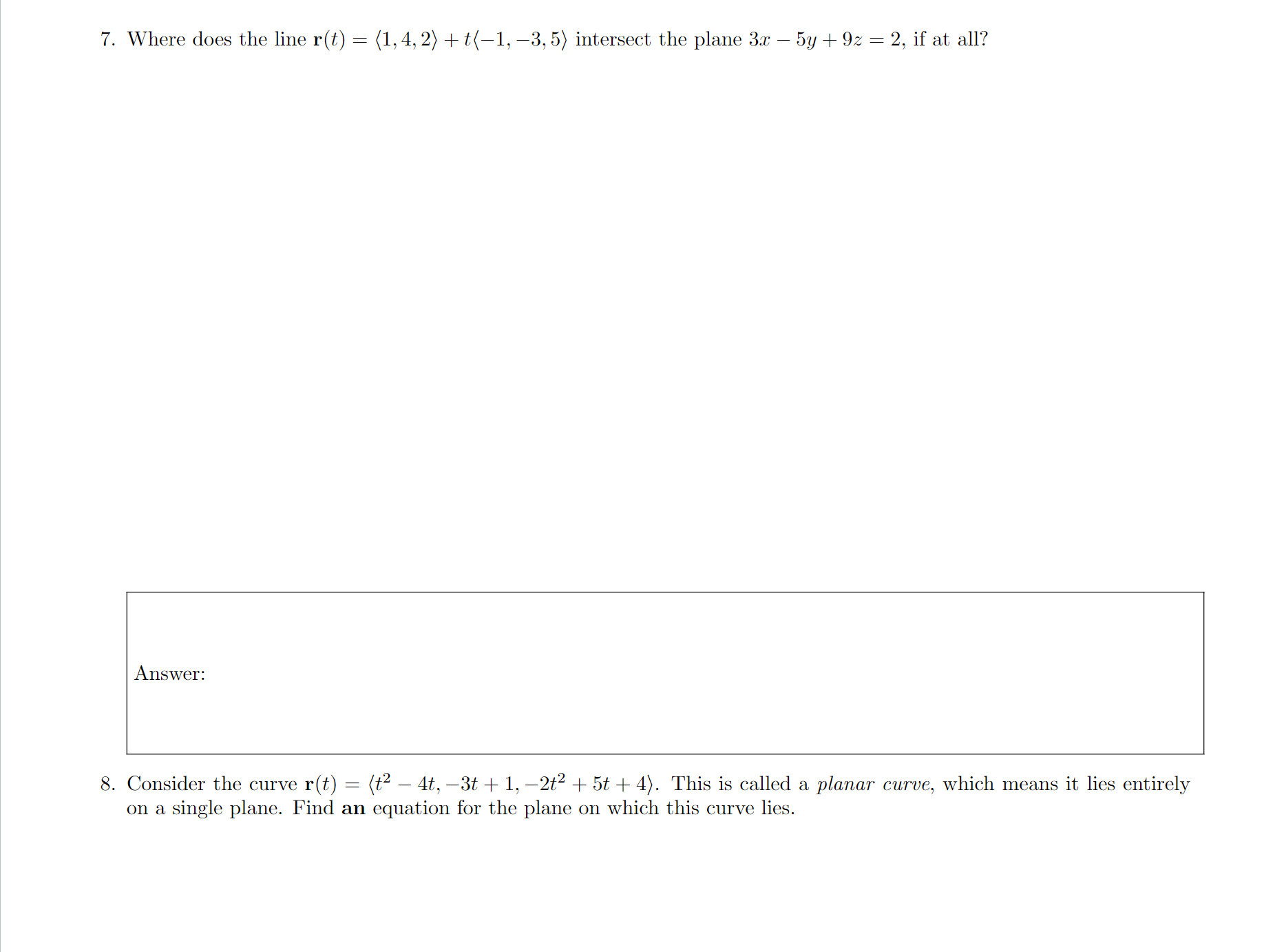 solved-7-where-does-the-line-r-t-1-4-2-t-1-3-5-chegg