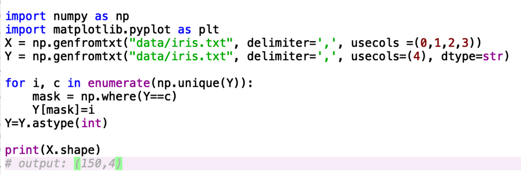 Solved iris.txt contains the following | Chegg.com