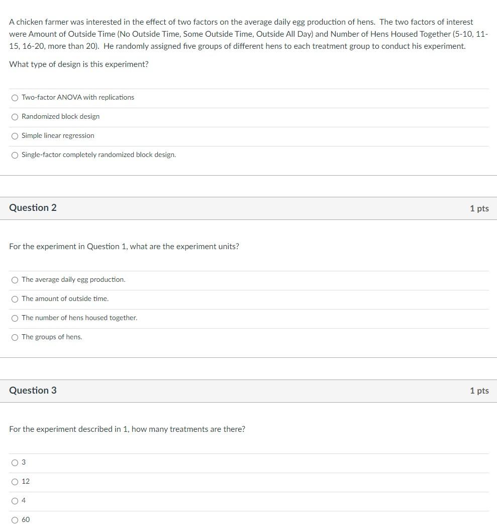 Solved A Chicken Farmer Was Interested In The Effect Of Two | Chegg.com