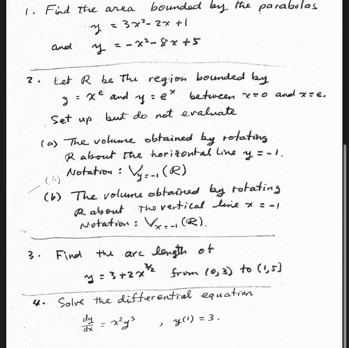solved-1-find-the-area-bounded-by-the-parabolas-y-3x2-2x-1-chegg