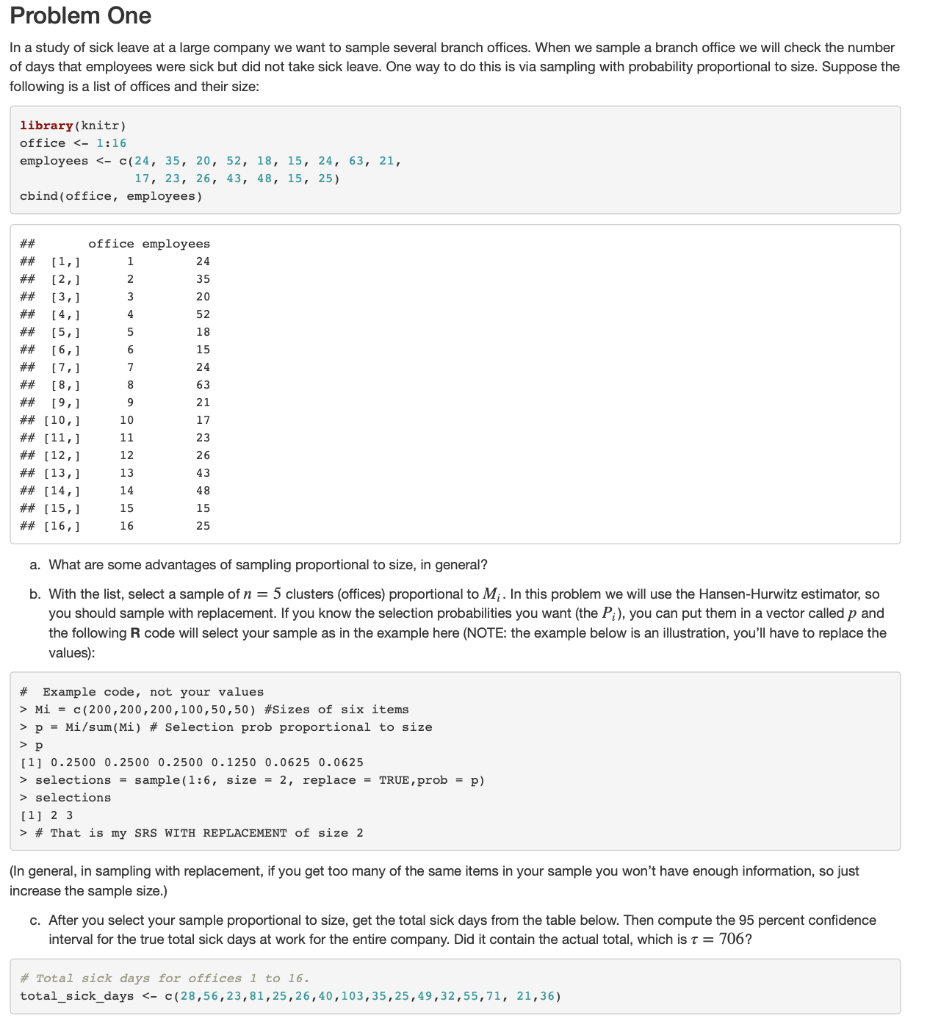 solved-problem-one-in-a-study-of-sick-leave-at-a-large-chegg