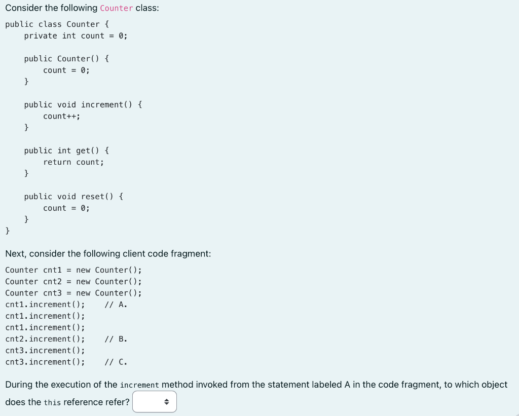 Solved Consider the following class definition: public class | Chegg.com
