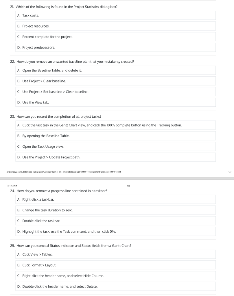 Solved 21. Which of the following is found in the Project | Chegg.com