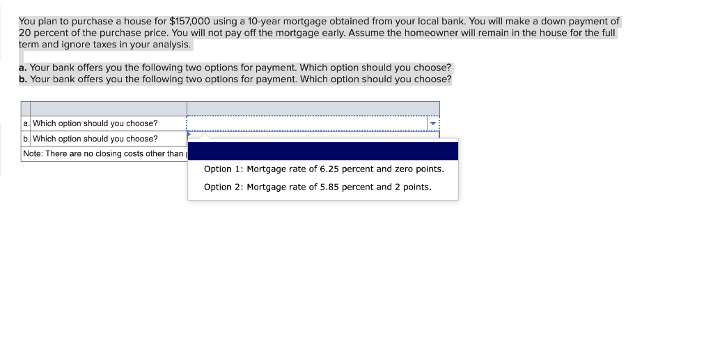 Solved These Are The Options I Have To Chose From For A. | Chegg.com