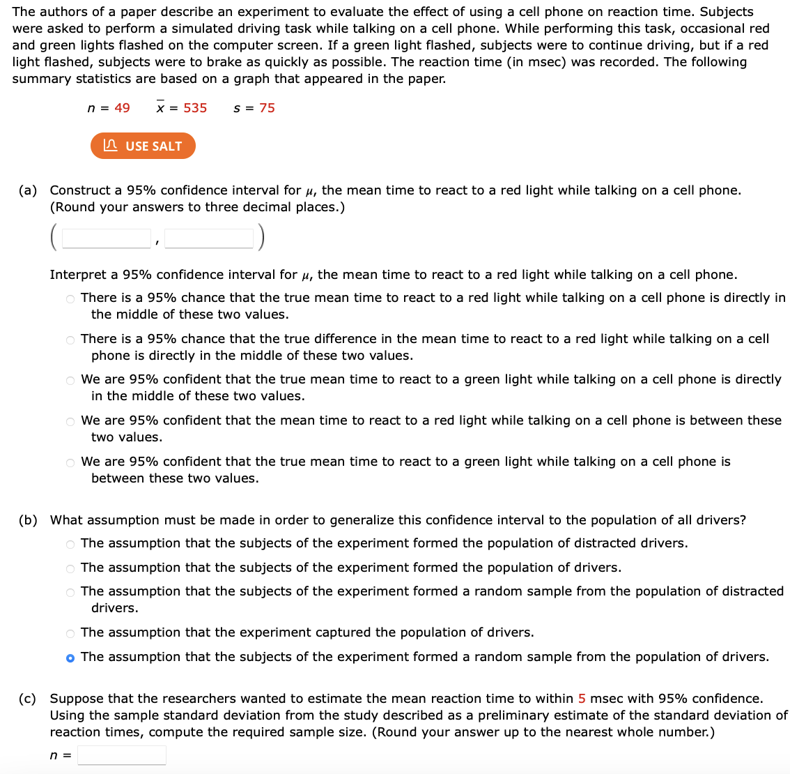 Solved The authors of a paper describe an experiment to | Chegg.com