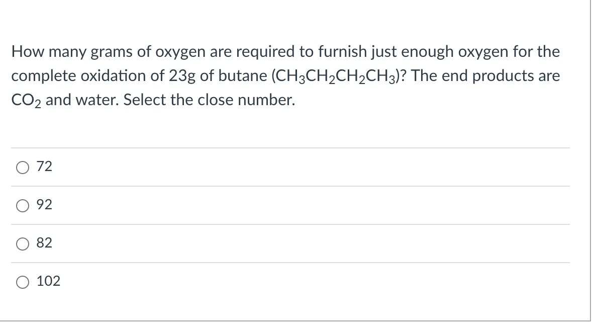 Solved How many grams of oxygen are required to furnish just | Chegg.com