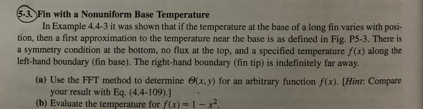 Solved 5-3. Fin with a Nonuniform Base Temperature In | Chegg.com