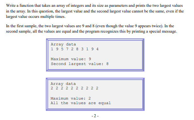 Solved Write a function that takes an array of integers and | Chegg.com