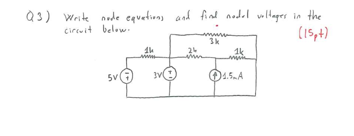 Solved write node equations and find nodal voltage in ﻿the | Chegg.com