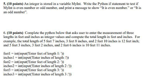 5 10 Points An Integer Is Stored In A Variable Chegg Com