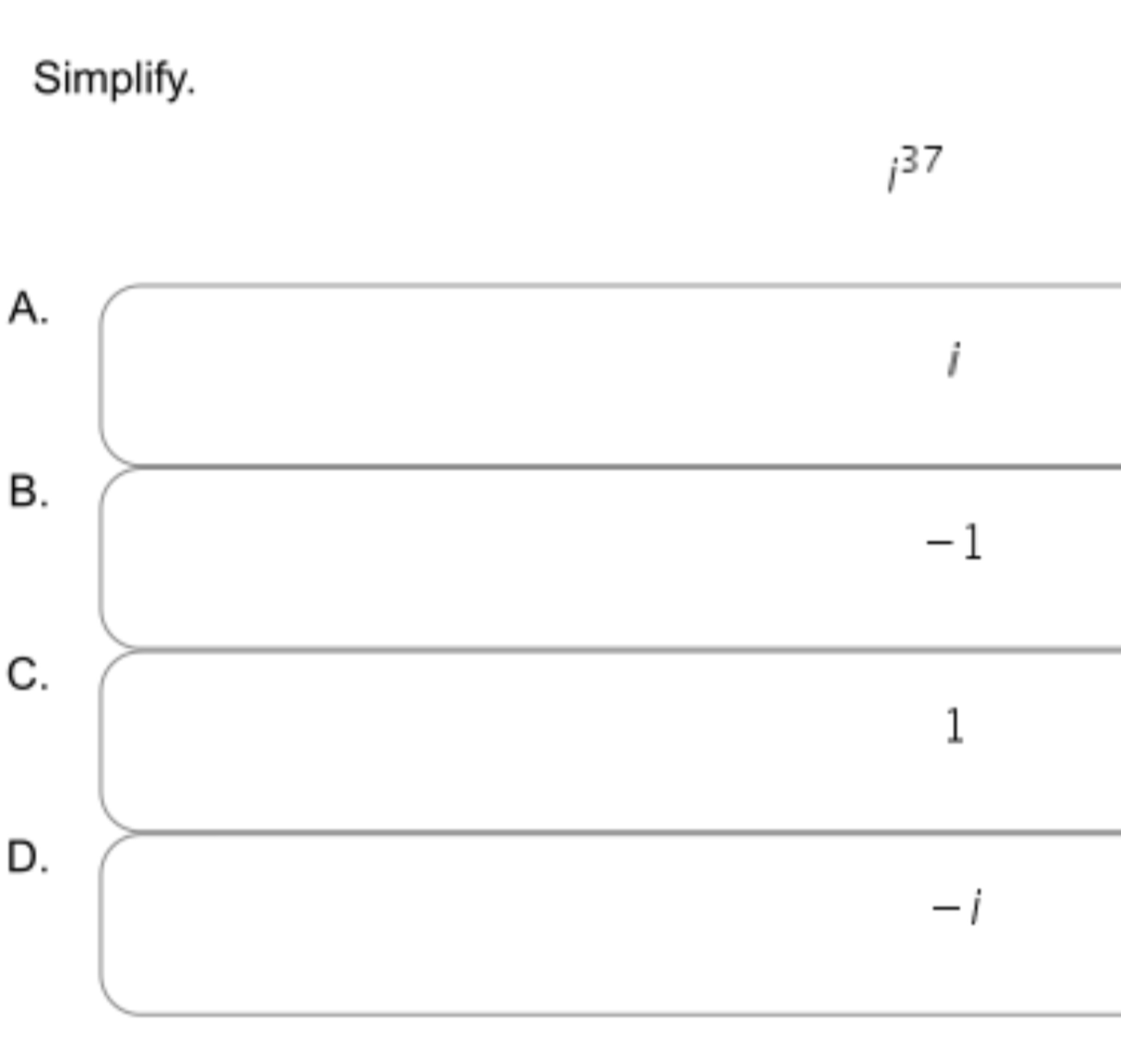 Solved Simplify.i37A.B.C.D. | Chegg.com