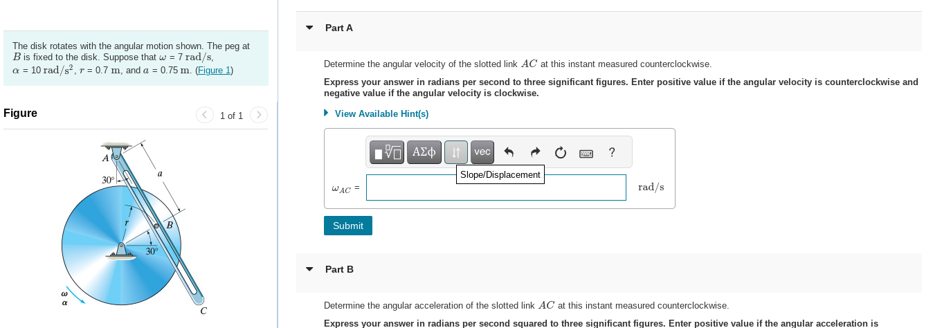 Solved The disk rotates with the angular motion shown. The | Chegg.com