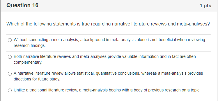 which statement about written literature reviews is true